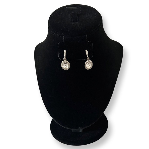 Givenchy Silver Cubic Zirconia & Pave Crystal Drop Earrings - Picture 3 of 4